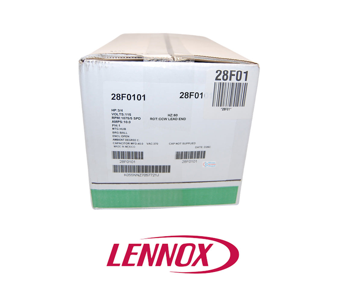 Lennox 28F0101 Blower Motor | 3/4 HP 115V 1075 RPM | 5-Speed OEM Replacement PSC Motor | Cat # 28F01