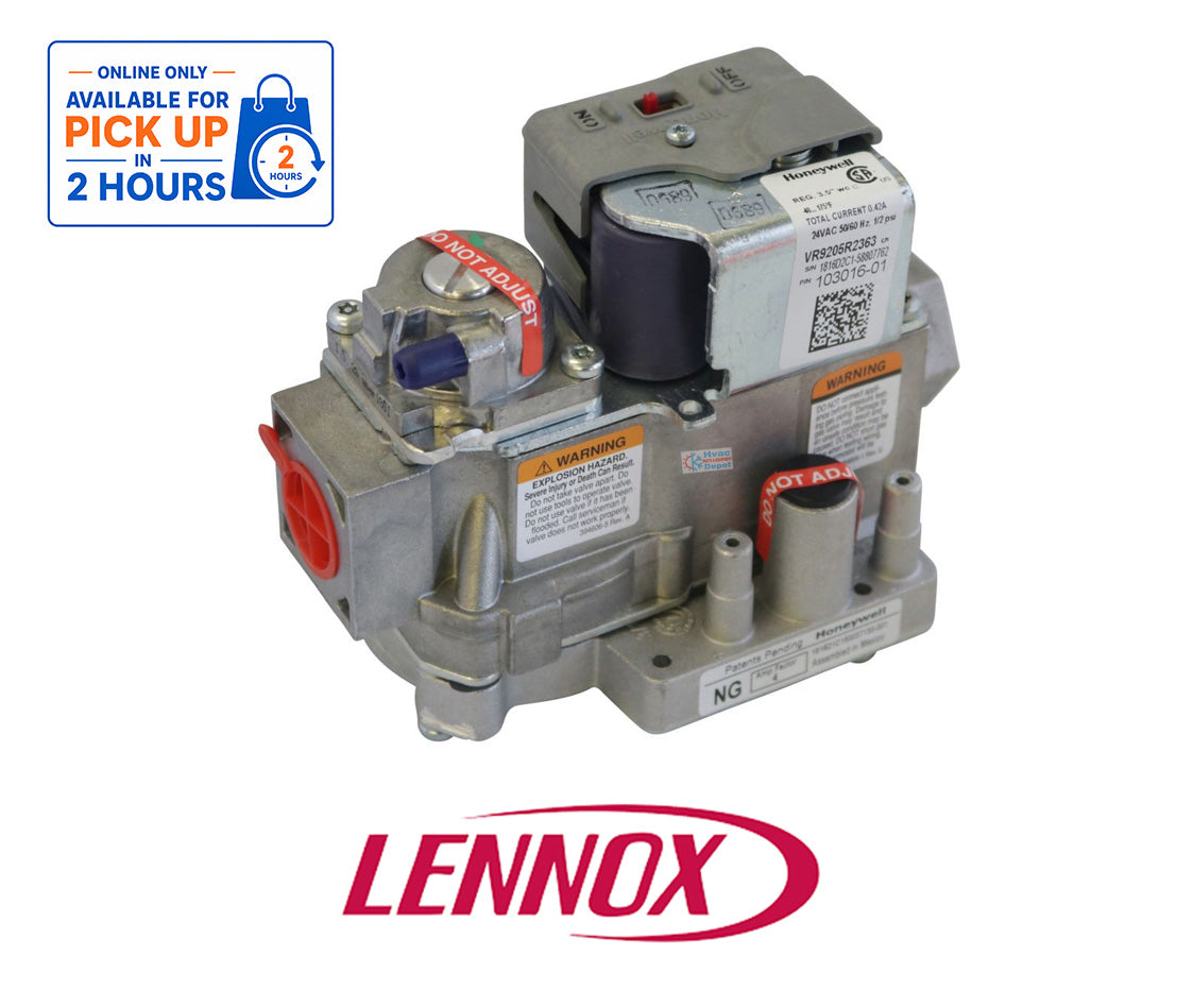 Lennox 72W34 / 103016-01 Honeywell VR9205R2363 OEM Modulating Natural Gas Valve – 24 VAC, 1/2" x 1/2", 3.5" WC