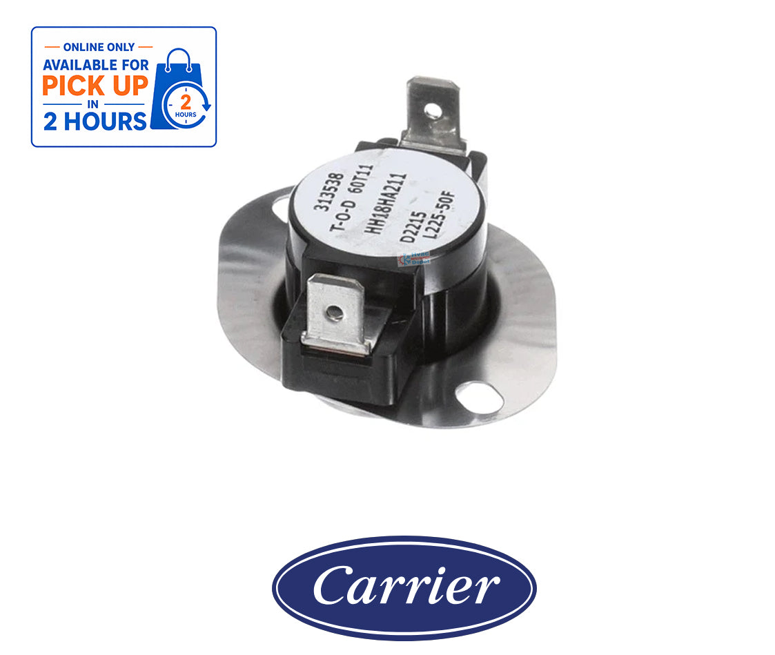 Carrier Factory Authorized Parts HH18HA211 OEM Temperature Actuated Switch (LS2) – Furnace Limit Safety Control