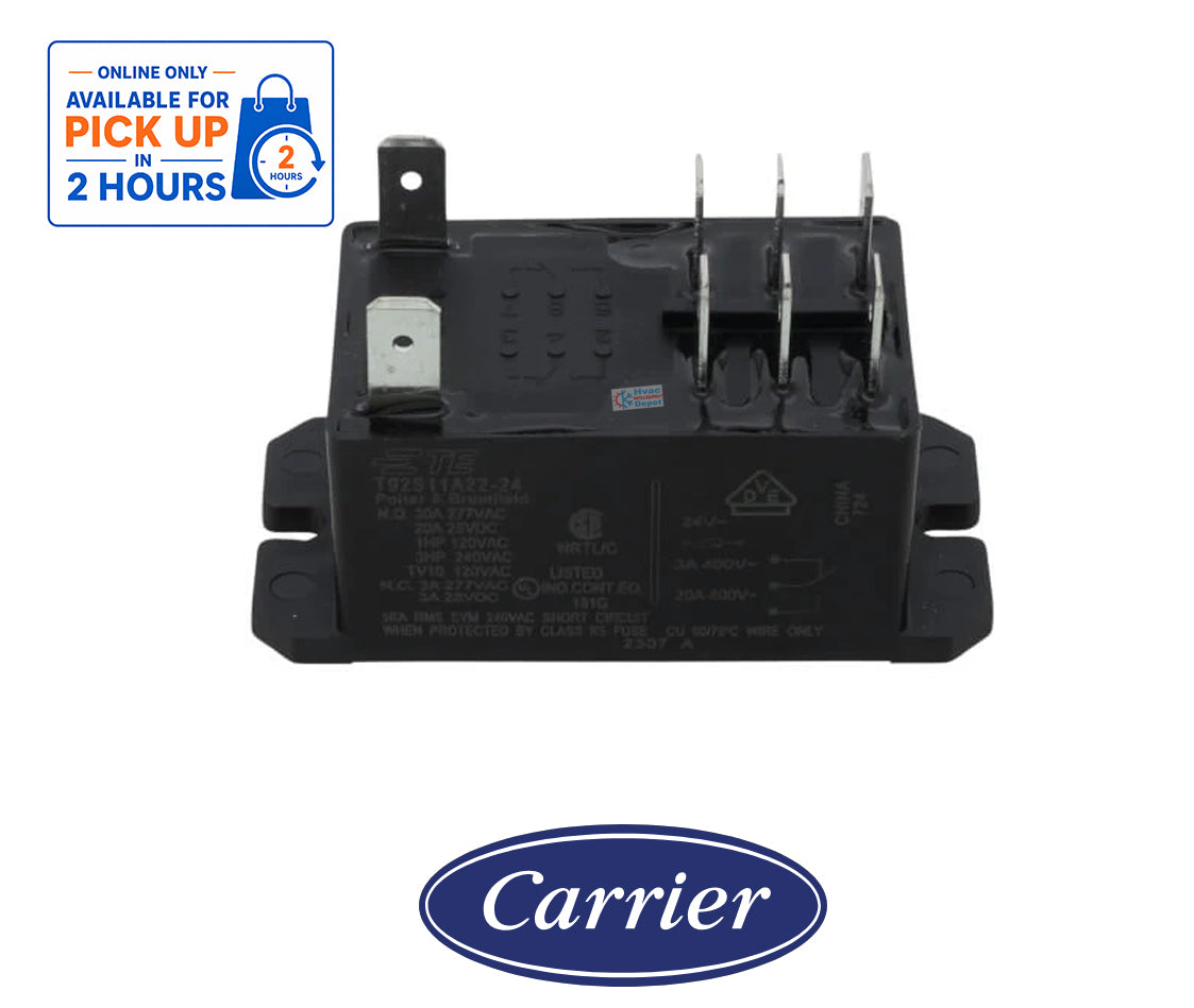 Carrier Factory Authorized Parts HN61PK052 OEM HVAC Relay – Electrical Control Relay for Compatible Carrier, Bryant & Payne Equipment