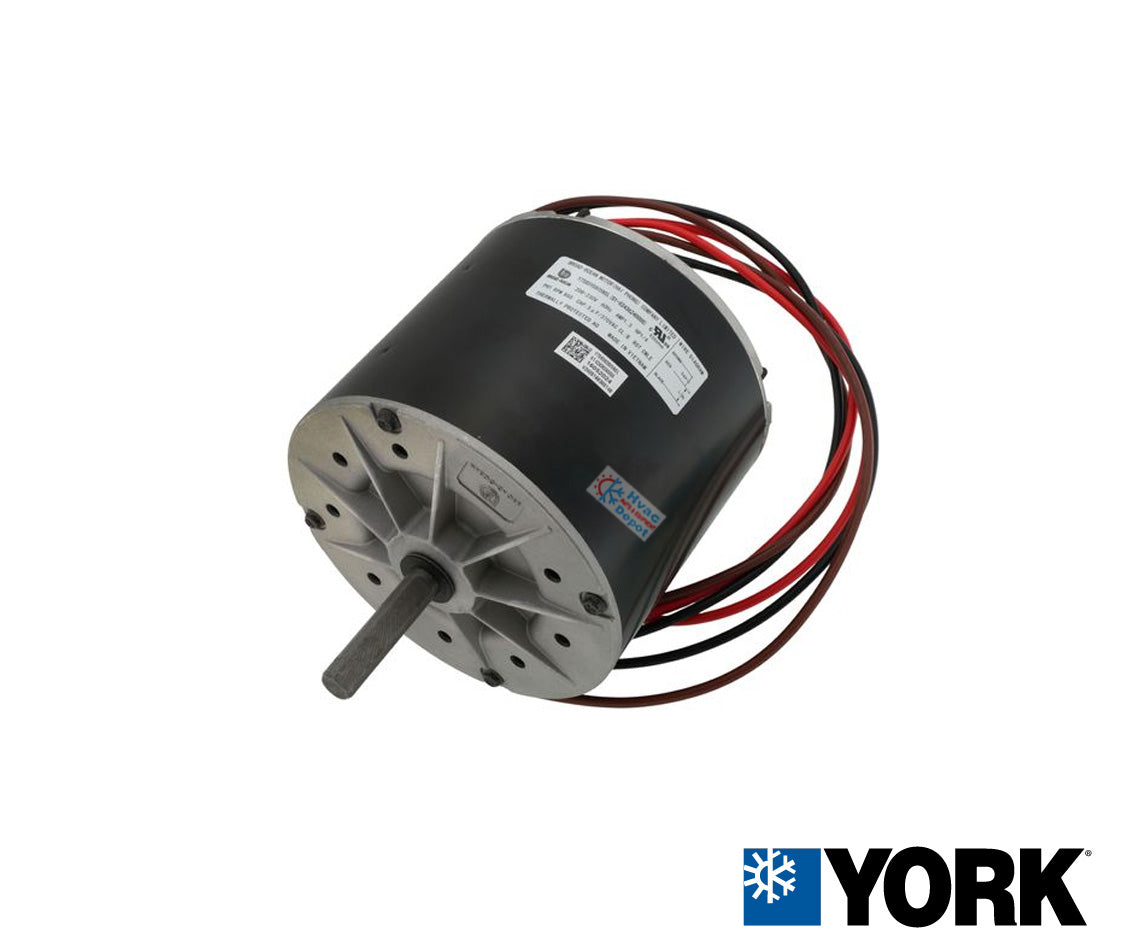 York P/N S1-02436240000 – Genuine OEM Condenser Fan Motor (1/4 HP, 1075 RPM, 208-230V)