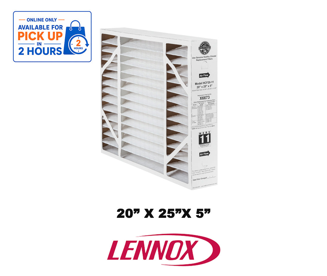 Lennox Healthy Climate HCF20-11 X6673 Pleated Air Filter – 25" x 20" x 5", MERV 11