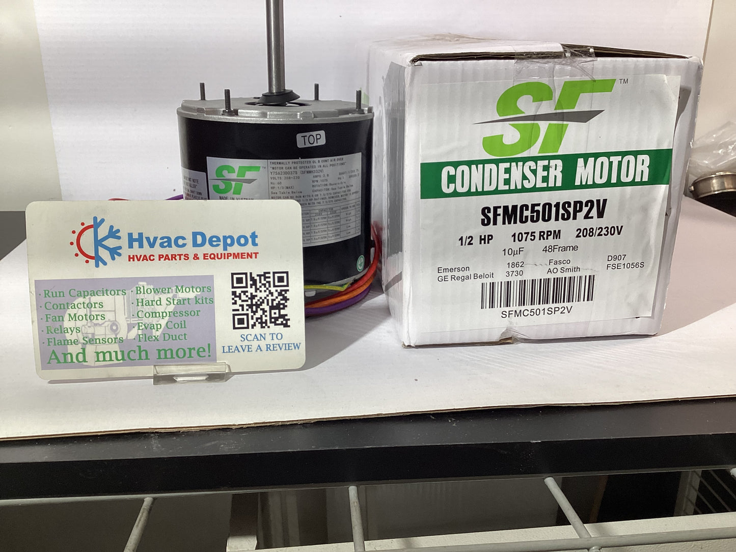 American Standard or Trane Condenser Motor SFMC501SP2V 1/2 HP 1075 RPM