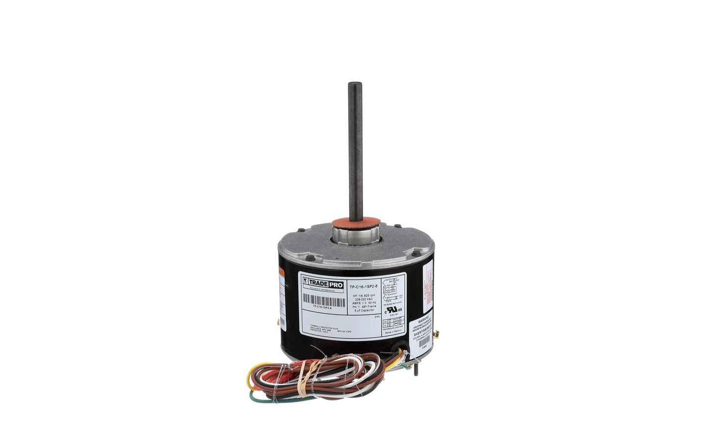 TP-C16-1SP2-8 - Condenser Motor - 1 Speed, 825 RPM, 208-230 Volt, 1/6 Horsepower