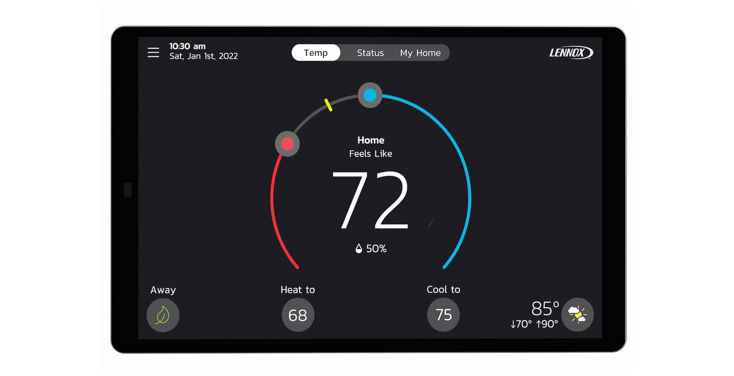 Lennox S40 Smart Thermostat, Touchscreen, Communicating, WiFi, Programmable, 3 Heat/2 Cool