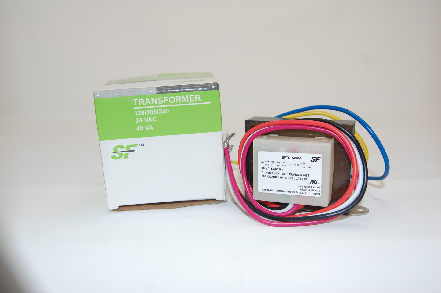 Transformer; 40VA 50/60HZ Primary 120/280/240 VAC, Secondary 24VAC
