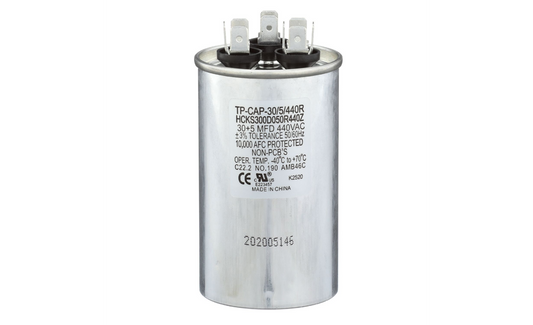 TRADEPRO TP-CAP-30/5/440R-A Dual Run Capacitor - 30+5 MFD 440 VAC Round