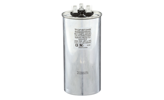 TRADEPRO TP-CAP-80/7.5/440R-A - Dual Run Capacitor 80+7.5 MFD 440 VAC Round
