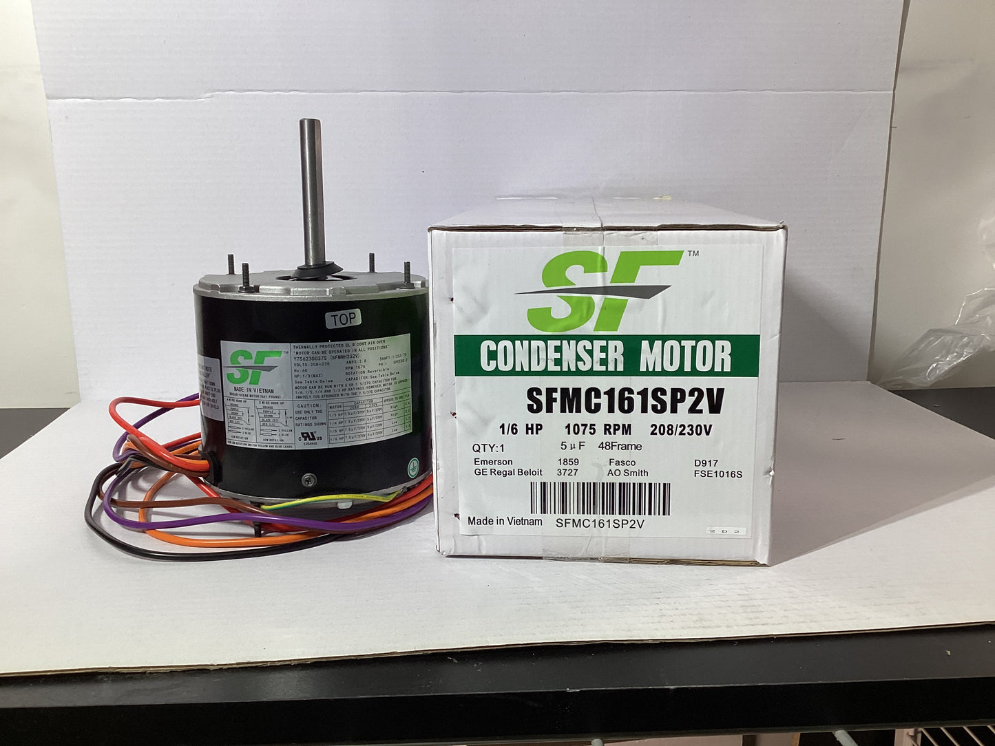 Trane Condenser Fan Motor SFMC161SP2V 1/6 HP 1075 RPM