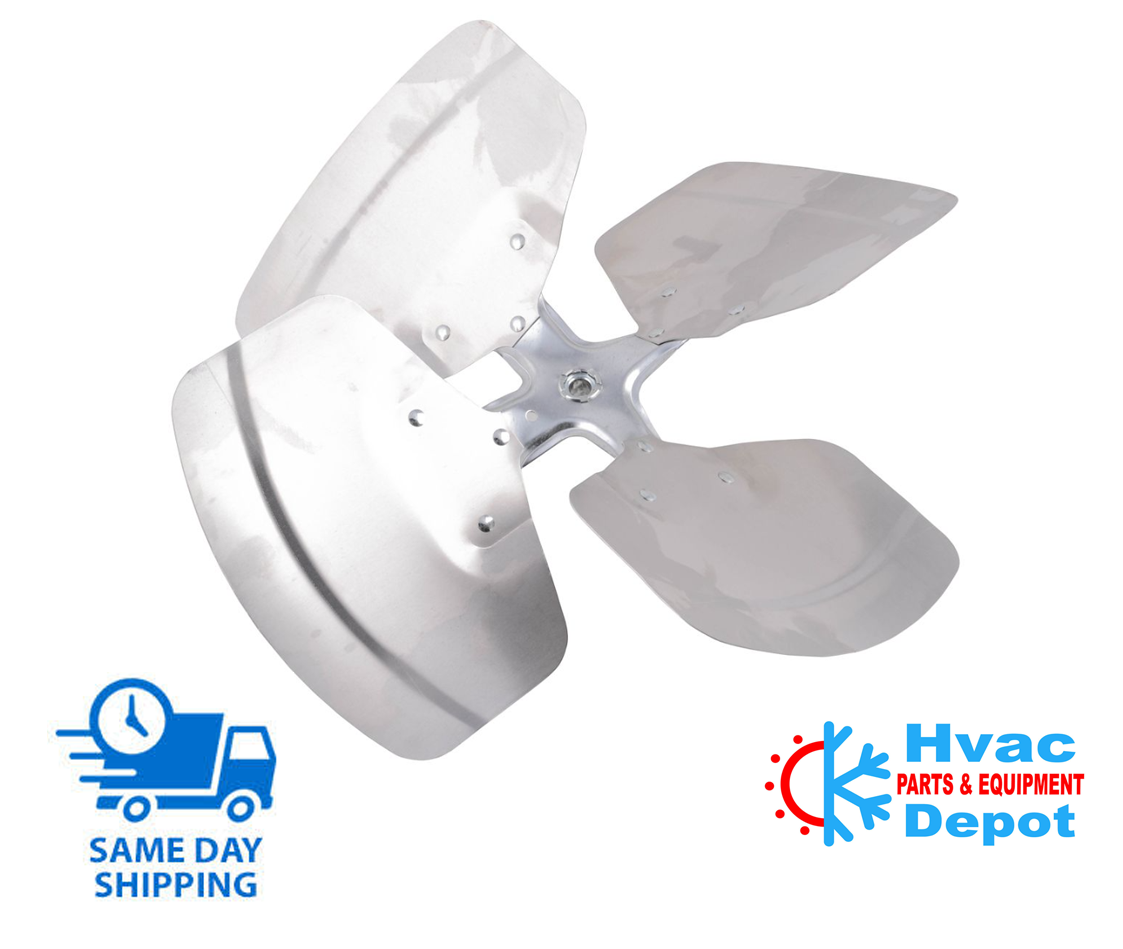 OEM Lennox 98M20, Fan Blade, 18" Diameter, 4-Blade, 34 Pitch, 1/2" Bore, CCW Facing Discharge