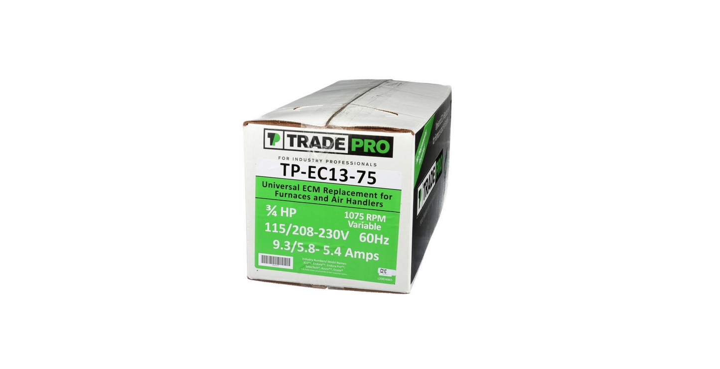 Condenser Fan Motor 3/4HP 1075 RPM/VAR ECM BLW TP-EC13-75