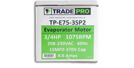 Trade Pro TP-E75-3SP2 PSC Evaporator Motor 3/4 HP 208-230V 1075RPM 3-Speed