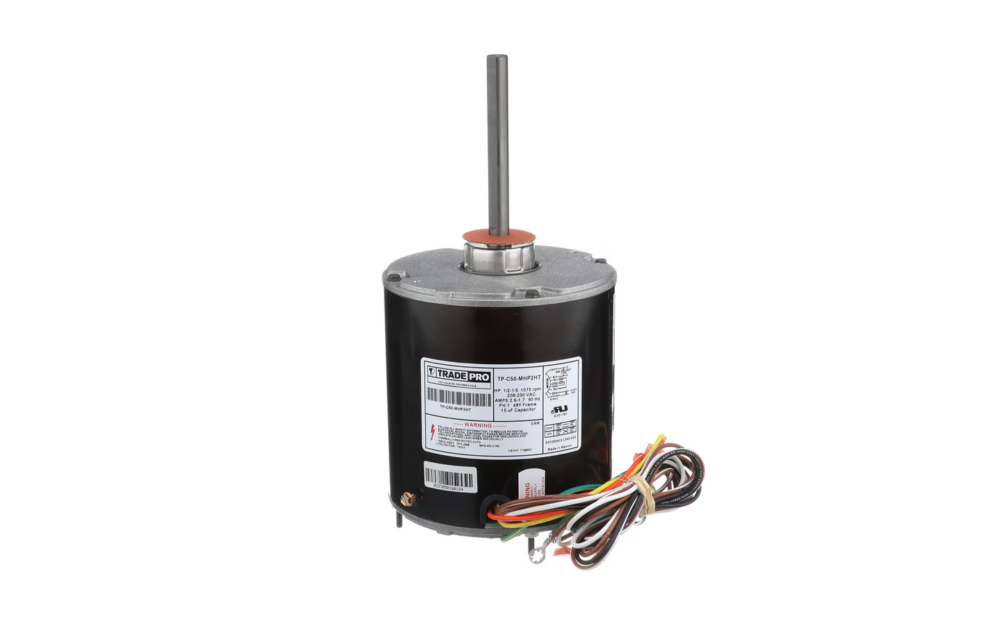 Condenser Motor, 1075 RPM, 230 Volt, 1/2 - 1/5 Horsepower High Temperature