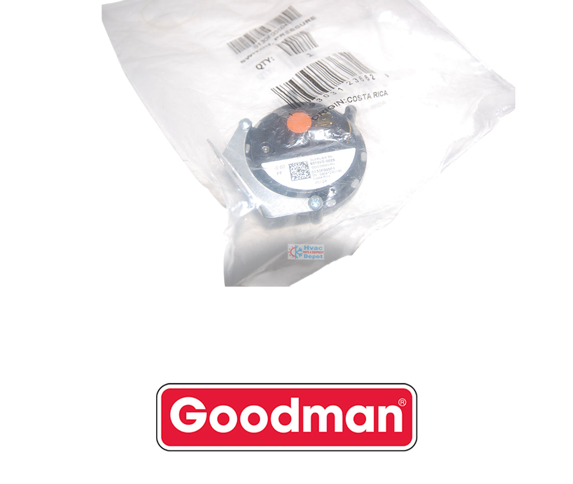 Goodman-Amana Air Pressure Switch (.60" WC), 0130F00504S