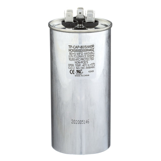 TRADEPRO® TP-CAP-80/5/440R - Run Capacitor, 80/5/440 VAC, Round, Dual Rated