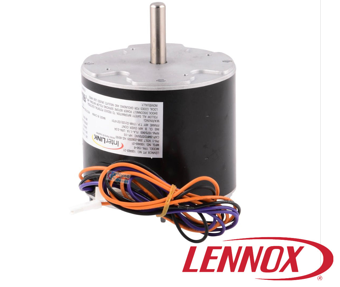 Lennox 100483-21 Condenser Fan Motor – Genuine OEM 1/5 HP 208-230V 1075 RPM 42 Frame