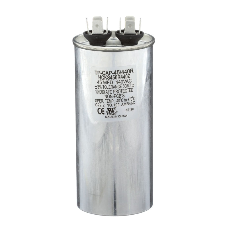 Run Capacitor, 45/440 VAC, Round