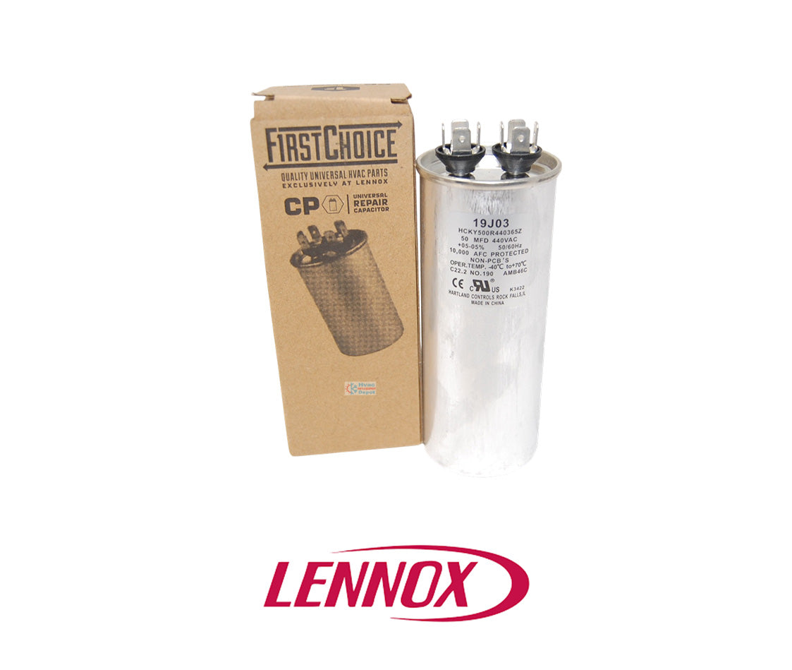 FirstChoice 19J03 Run Capacitor – 50 MFD, 440V, Round Lennox