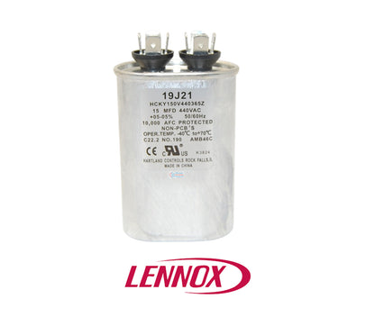 FirstChoice 19J21 Run Capacitor – 15 MFD, 440V, Oval Lennox