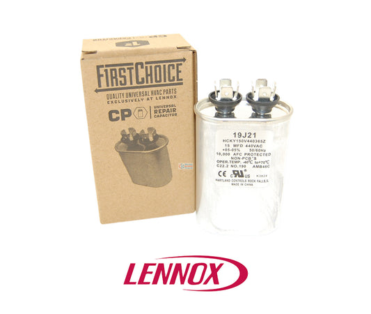 FirstChoice 19J21 Run Capacitor – 15 MFD, 440V, Oval Lennox