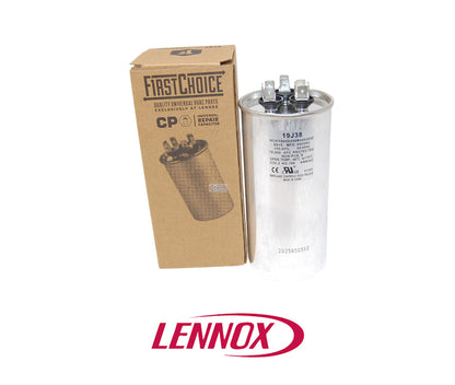FirstChoice 19J38 Dual Run Capacitor – 80/5 MFD, 440 VAC, Round Lennox