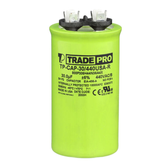 Round Capacitor, 30/440V- USA Made