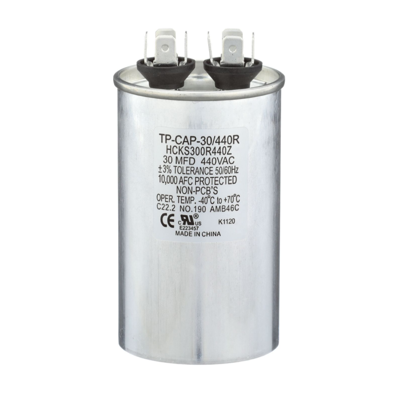 Run Capacitor, 30/440 VAC, Round