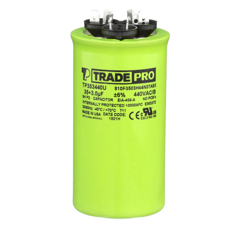Round Capacitor, 35/3/440V- USA Made
