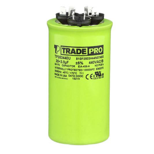 Round Capacitor, 35/3/440V- USA Made