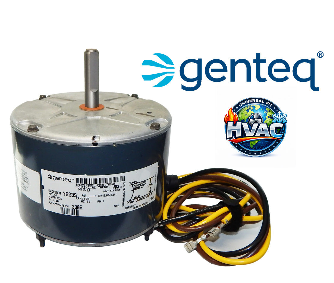 Genteq 3905 Carrier Condenser Fan Motor HC39GE237– 1/4 HP, 1100 RPM, 208-230V, CCW
