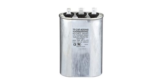 Run Capacitor, 40/5/440 VAC, Oval, Dual Rated