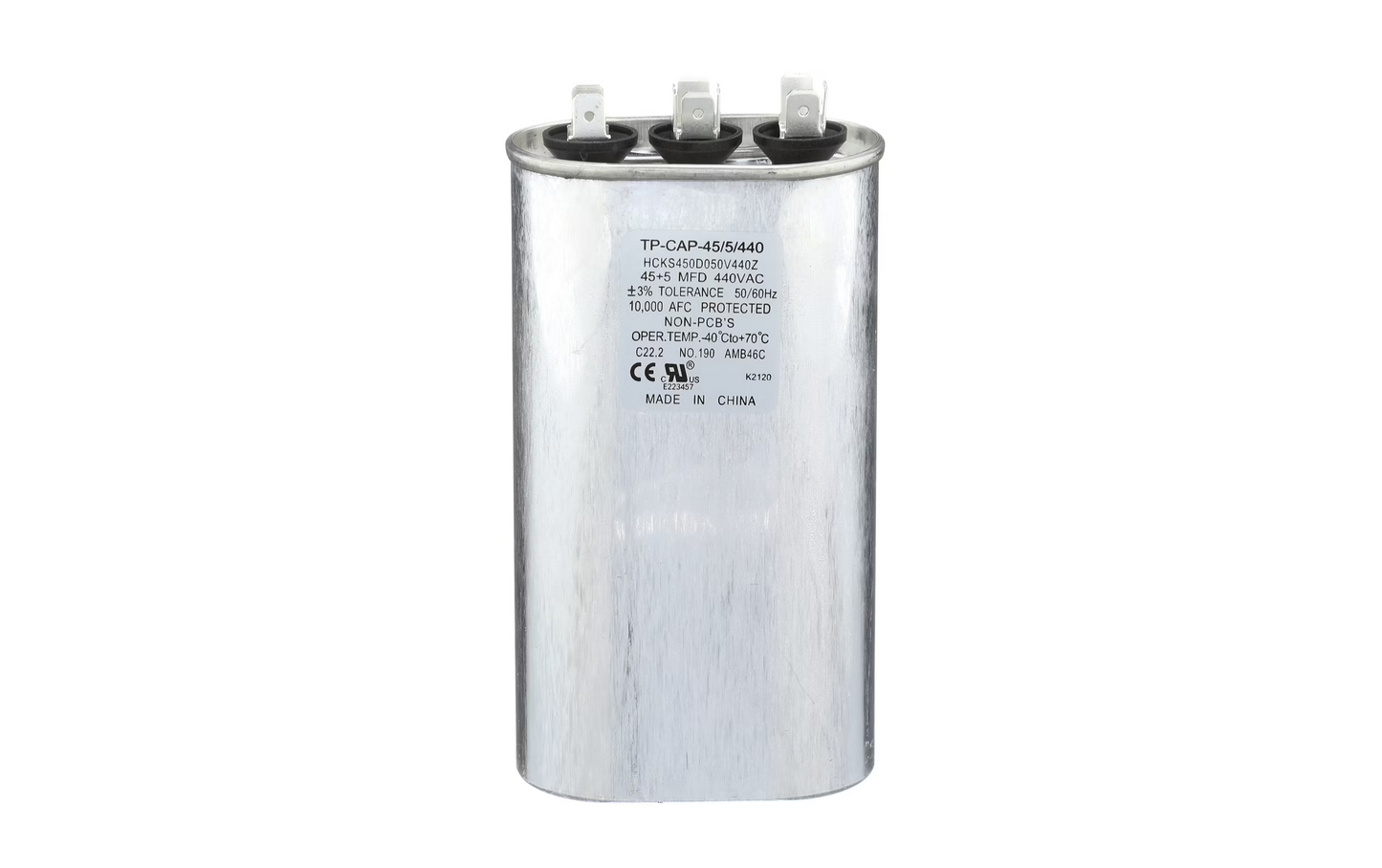 TRADEPRO® TP-CAP-45/5/440R - Dual Run Capacitor Oval, Dual Rated