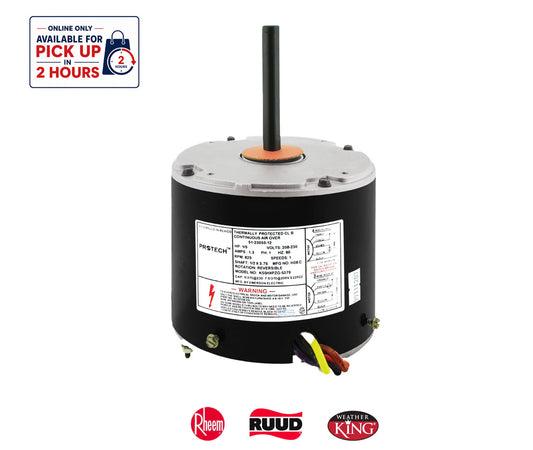 Rheem PROTECH 51-23055-12 Outdoor Condenser Motor - 1/5 HP 208-230V 825 RPM