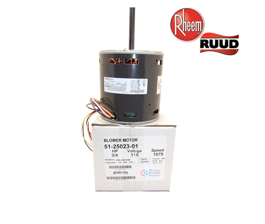 Rheem 51-25023-01 Genuine OEM Furnace Blower Motor 3/4 HP 120V 1075 RPM