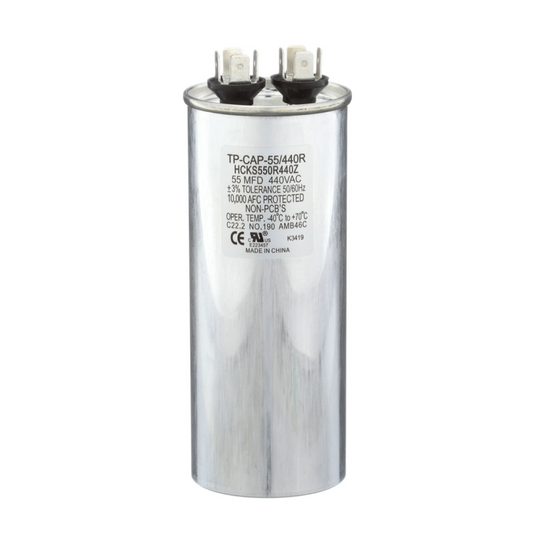 Run Capacitor, 55/440 VAC, Round