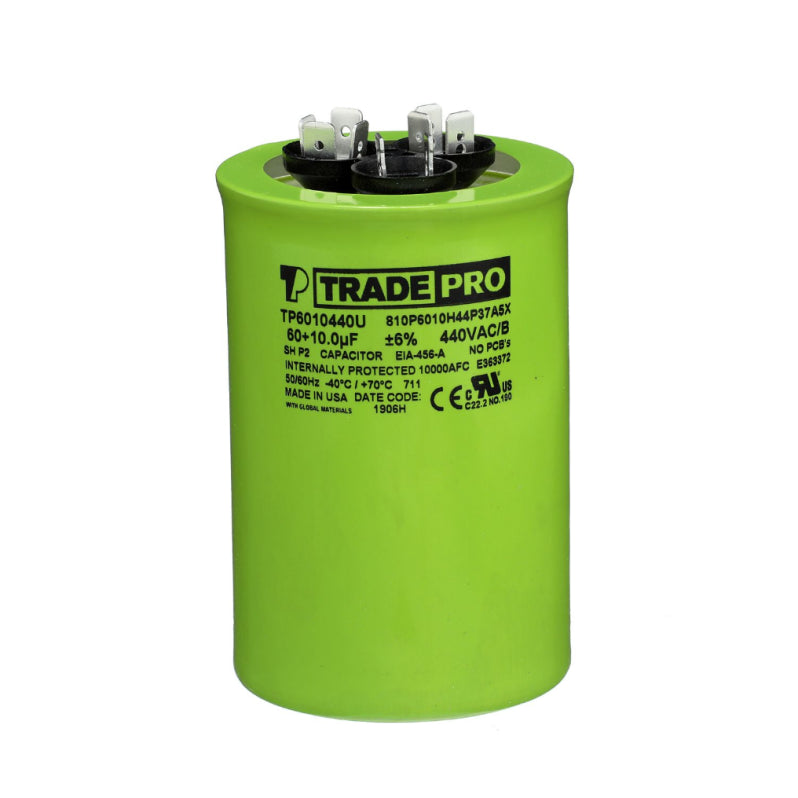 Round Capacitor, 60/10/440V- USA Made