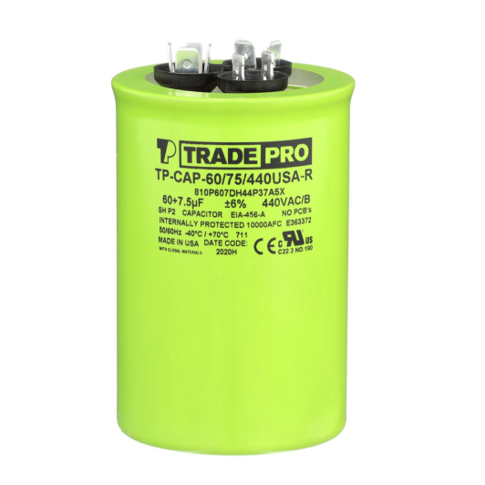 Round Capacitor, 60/7.5/440V- USA Made