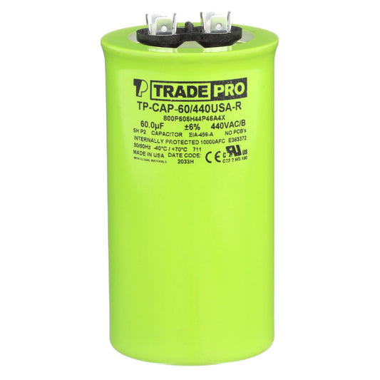 Round Capacitor, 60/440V- USA Made