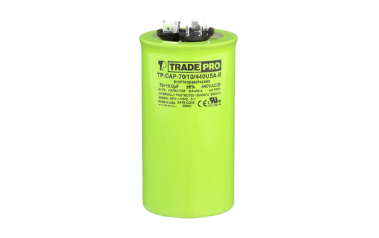 Round Capacitor, 70/10/440V- USA Made