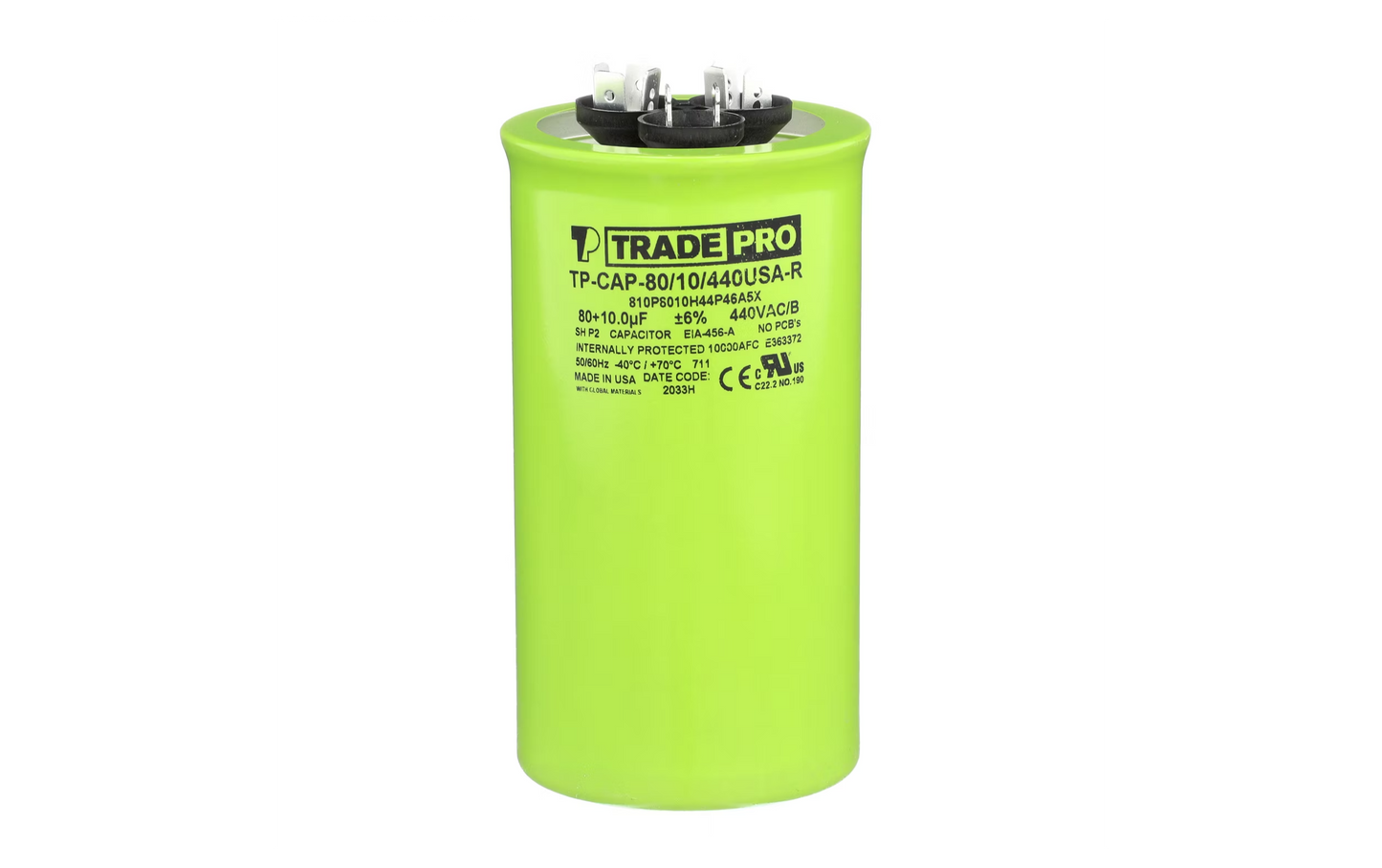 Round Capacitor, 80/10/440V- USA Made (Copy)