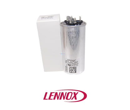 Lennox 100335-56 Dual Run Capacitor – 30/10 MFD, 440 VAC, Round – Cat # 99W98