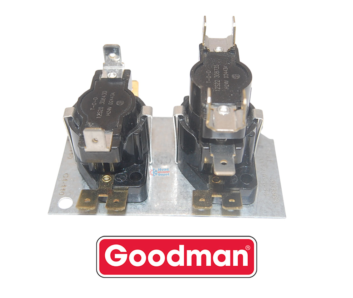 Goodman P/N 24A34-3 – Genuine OEM Electric Heat Sequencer (2-Switch, 24V, DPST)