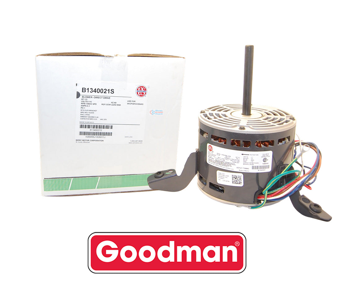 Goodman B1340021S – Genuine OEM Multi-Speed PSC Blower Motor (1/2 HP, 115V)