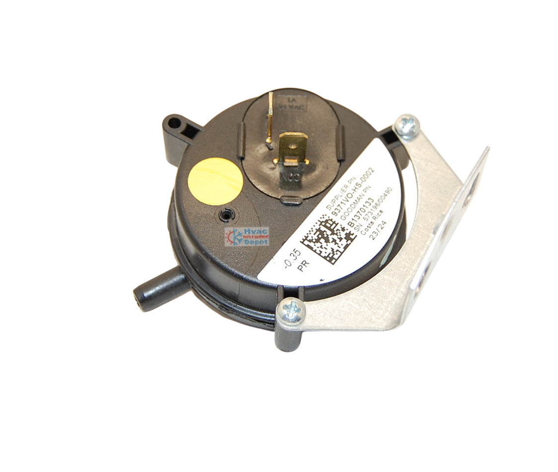 Goodman P/N B1370133 – Genuine OEM Furnace Pressure Switch (Single Stage, -0.35" WC, Normally Open)