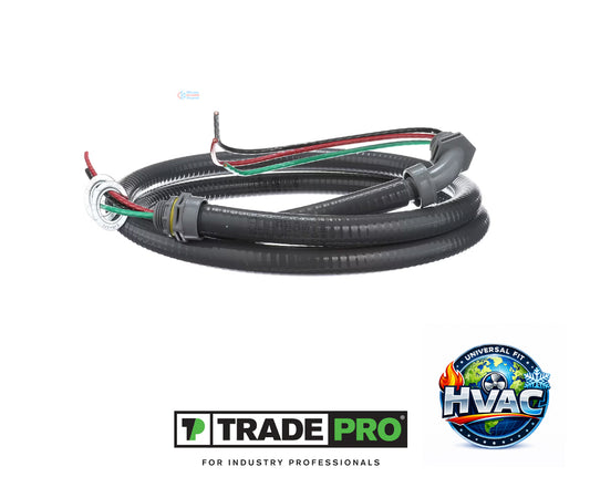TRADEPRO TP-WHIP-1/2X6NM Non-Metallic HVAC Whip 1/2" x 6' with #10 THHN Wire OEM Replacement