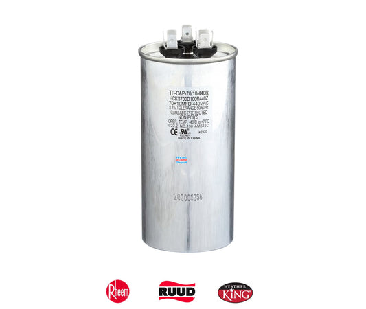 Protech 43-26271-47  Capacitor Replacement – TRADEPRO® TP-CAP-70/10/440R Capacitor – Genuine OEM 70/10 MFD 440V Round Dual Run Capacitor