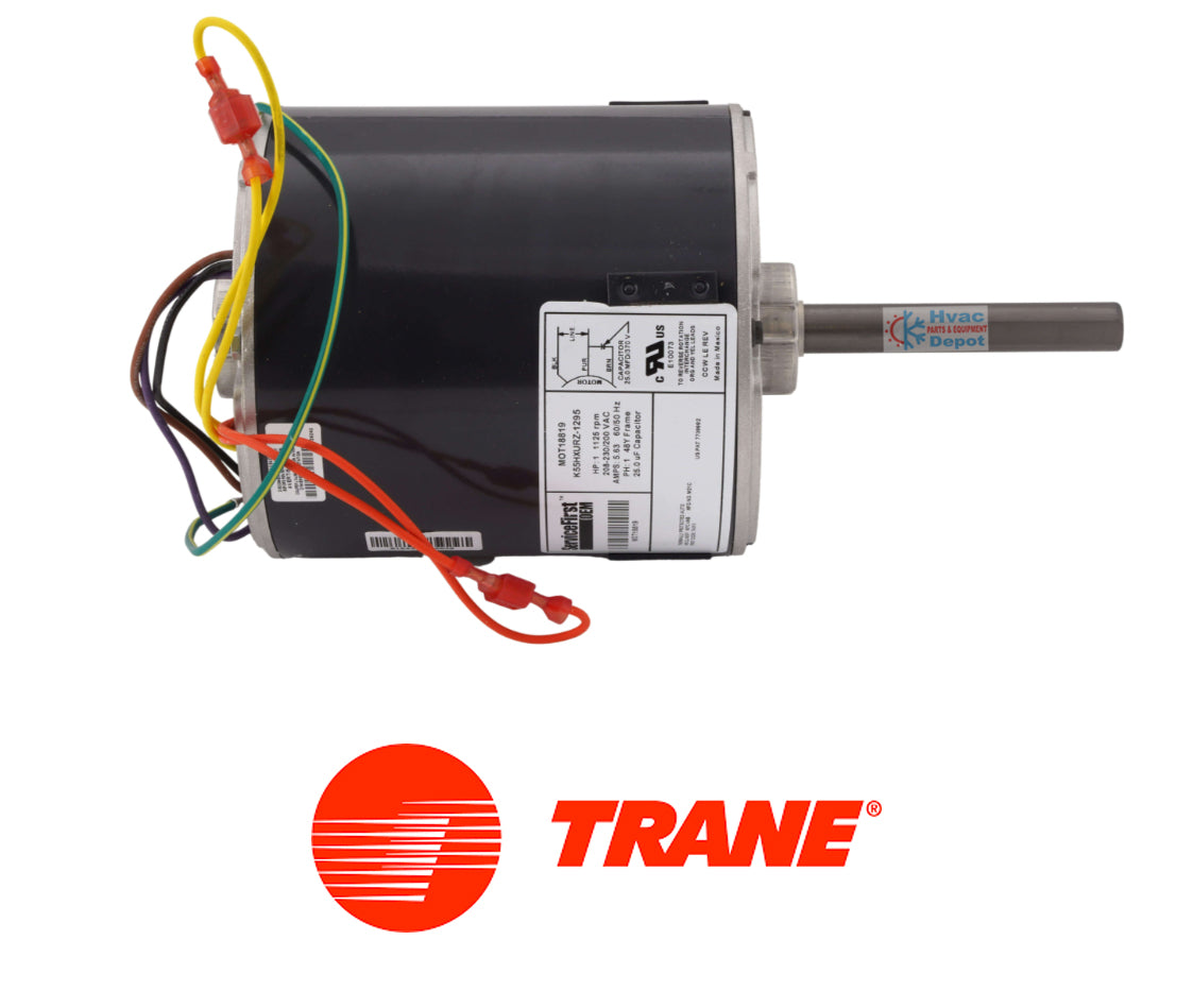 Trane MOT18819 Condenser Fan Motor 1 HP, 208-230/200V, 48 FRAME, 1125 RPM