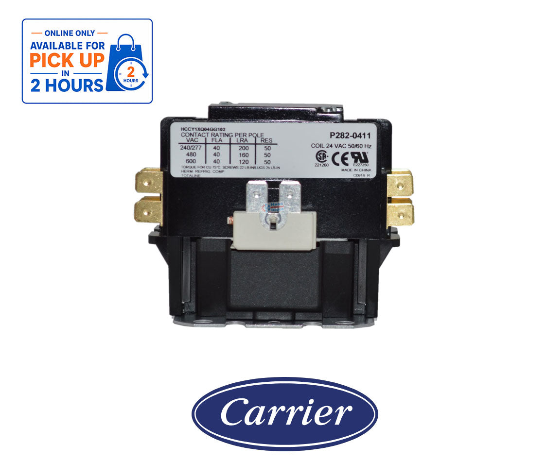 TOTALINE P282-0411 Single Pole HVAC Contactor – 40 Amp, 24V Coil, Lug Terminals, Air Conditioner Replacement Contactor