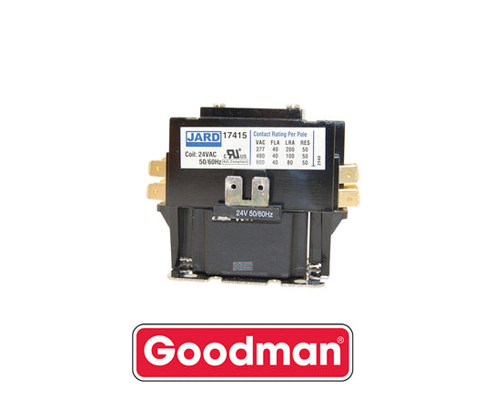 Goodman PROPARTS PPCON1P40A24V Contactor – 24V Coil, 40 Amp, 1-Pole, UL & cUL Listed