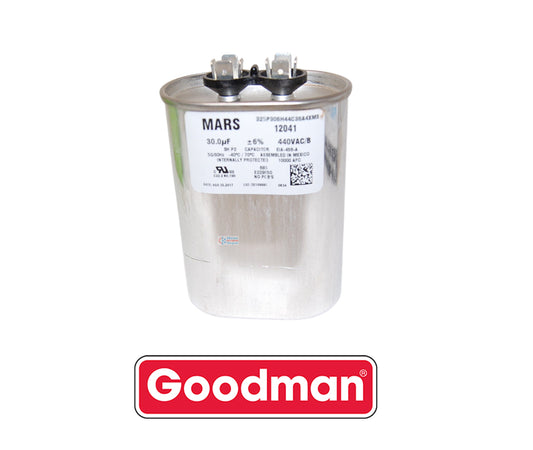 Goodman PPHD30440OV Heavy Duty Oval Run Capacitor – Genuine OEM 30 MFD 440V 50/60 Hz